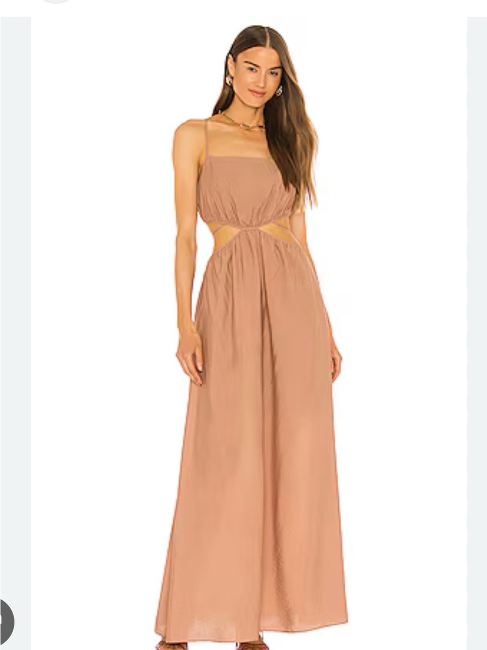 Jonathan Simkhai Mauve-Tan Cutout Maxi Dress